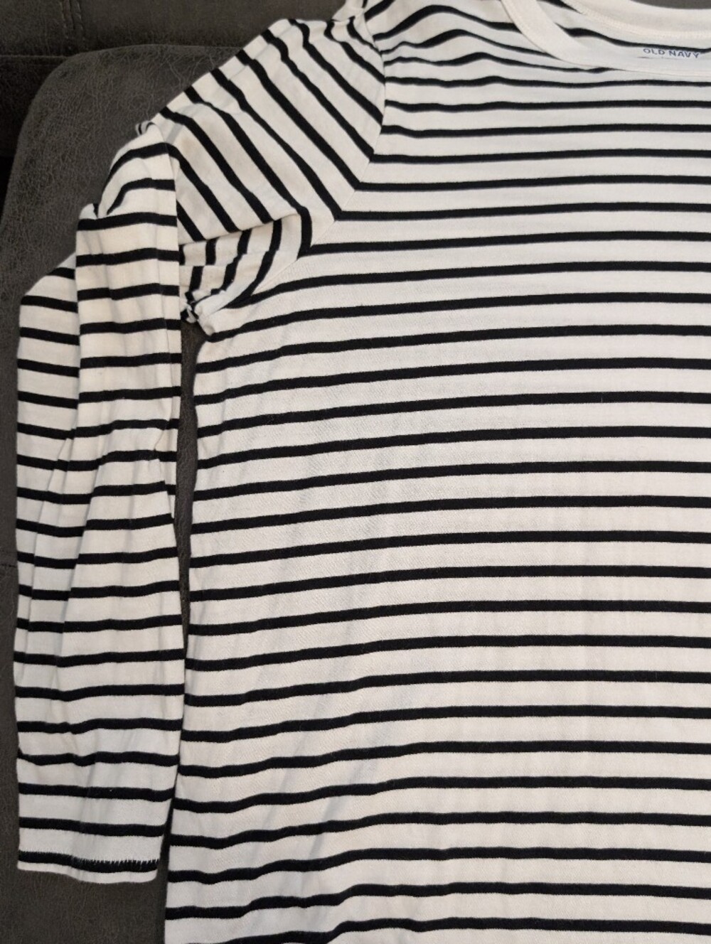 Old Navy Black and White Striped Tee